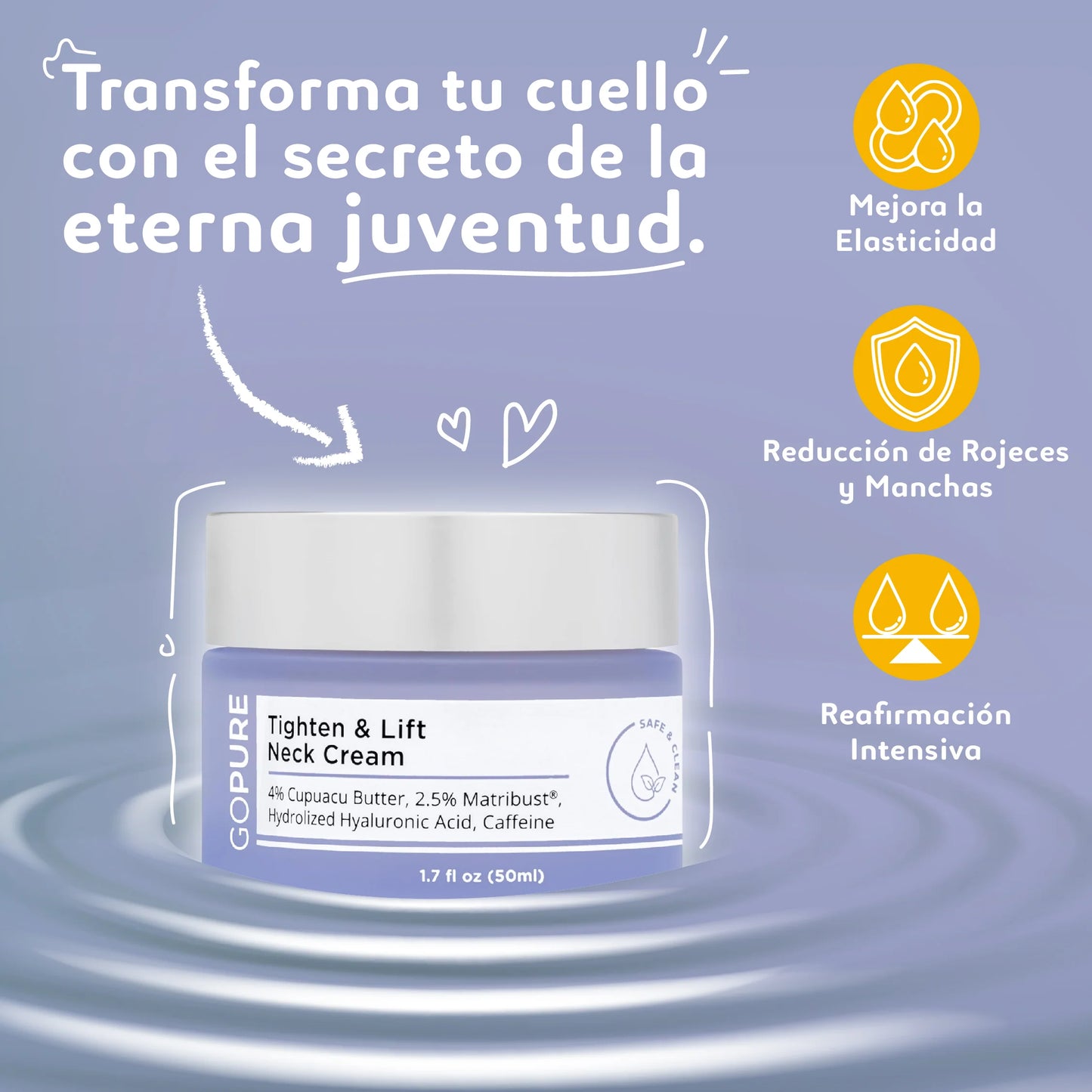 💜 GOPURE | REAFIRMANTE LIFTING PARA EL CUELLO| 50% OFF POR TU COMPRA DE HOY